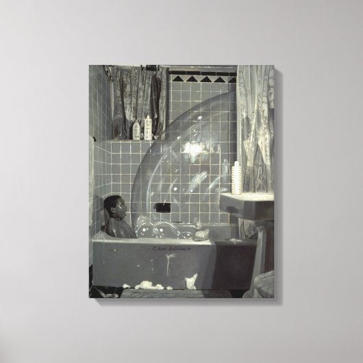 Jongen en de Bubble 1990 Canvas Afdruk (Voorkant)