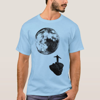 Jongen en de maan - Zwart T-shirt