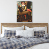 Jongen en Dog, "Bibius Vincit" Canvas Afdruk (Insitu (Slaapkamer))