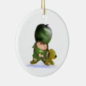 Jongen en Dog kerstversiering Keramisch Ornament (Rechts)