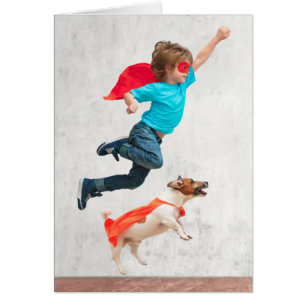 Jongen en Dog Superhelden