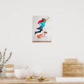 Jongen en Dog Superhelden Poster (Keuken)