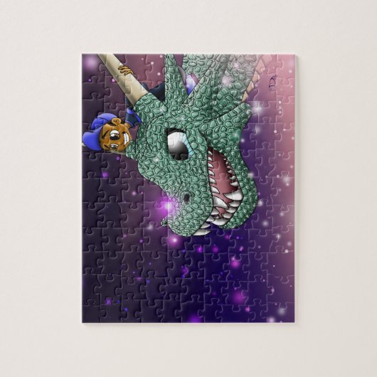 Jongen en Dragon Puzzle Legpuzzel (Verticaal)
