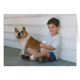 Jongen en een Bulldog Dog