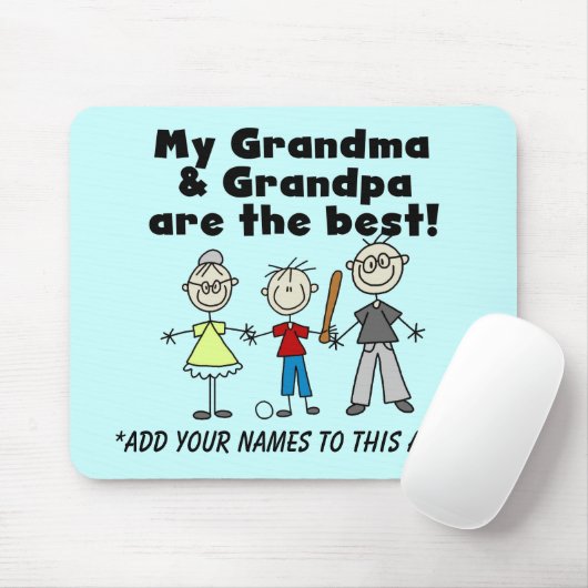 Jongen en grootouders  Mousepad Muismat (Met muis)