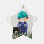 Jongen en hond keramisch ornament (Rechts)