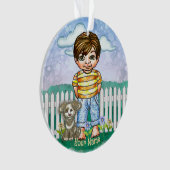 Jongen en hond  ornament (voorkant)