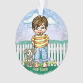 Jongen en hond  ornament (voorkant)