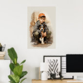 Jongen en hond poster (Thuiskantoor)