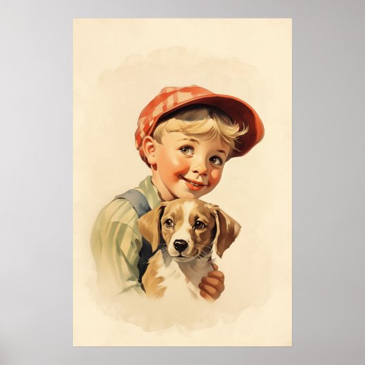 Jongen en hond poster (Voorkant)