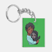 Jongen en hond sleutelhanger (Voorkant Links)