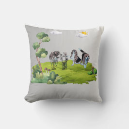 Jongen en honden kussen