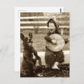 Jongen en honden, muziek briefkaart (Voorkant / Achterkant)
