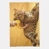 Jongen en jaguar theedoek (Verticaal)