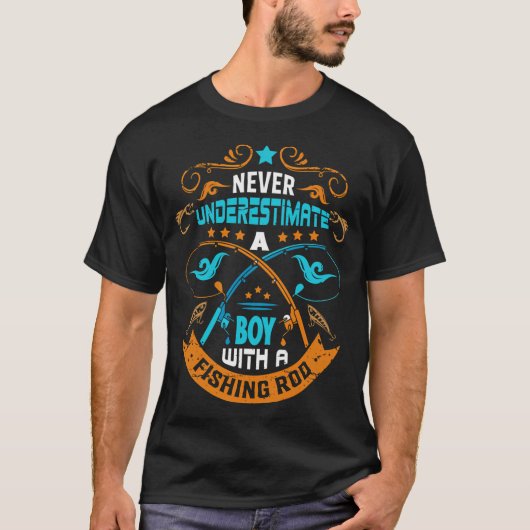 JONGEN EN KAT VISSEN T-SHIRT (Voorkant)