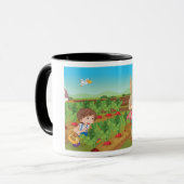 Jongen en konijn plukken groenten Mok (Voorkant links)