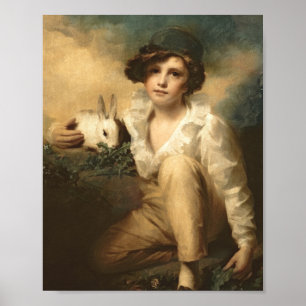 Jongen en konijnen van Sir Henry Raeburn Poster