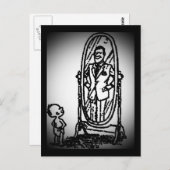 Jongen en Man die in de spiegel kijken Briefkaart (Voorkant / Achterkant)