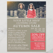 Jongen en meisje, advertentie voor kinderkledingza flyer (Voorkant)