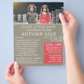 Jongen en meisje, advertentie voor kinderkledingza flyer (Hand)