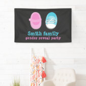 Jongen en meisje baby schoenen geslacht onthullen spandoek (Insitu)