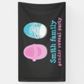 Jongen en meisje baby schoenen geslacht onthullen spandoek (Verticaal)