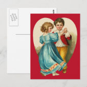 Jongen en meisje dansen briefkaart (Voorkant / Achterkant)