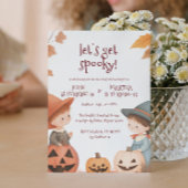 Jongen en Meisje Halloween Verjaardagsfeest Kaart