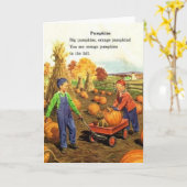 jongen en meisje met pompoenen kaart (Gele Bloem)