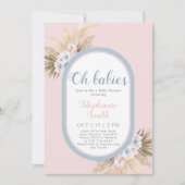 Jongen en meisje Pampas Grass Baby shower Uitnodig Kaart (Voorkant)