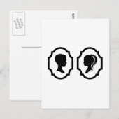 jongen en meisje silhouette in afbeelding lijst briefkaart (Voorkant / Achterkant)