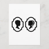 jongen en meisje silhouette in afbeelding lijst briefkaart (Voorkant)