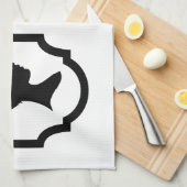 jongen en meisje silhouette in afbeelding lijst theedoek (Quarter Fold)