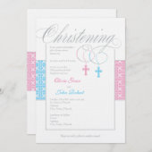 Jongen en Meisje Tweeling Uitnodiging (Voorkant / Achterkant)