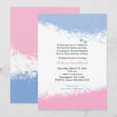 Jongen en meisje Twins Baby shower Invites Kaart (Voorkant / Achterkant)