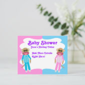 Jongen en Meisje Twins Blank Invite Kaart (Staand voorkant)