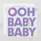 Jongen en meisjes Baby shower Twins Kaart (Voorkant / Achterkant)