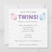 Jongen en meisjes Baby shower Twins Kaart (Achterkant)
