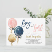 Jongen en meisjes Baby shower-uitnodiging Kaart (Staand voorkant)