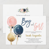 Jongen en meisjes Baby shower-uitnodiging Kaart (Voorkant / Achterkant)