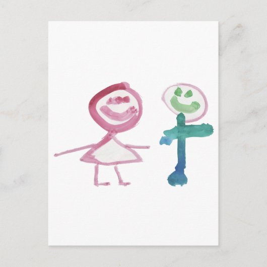 Jongen en meisjes briefkaart (Voorkant)