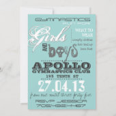 Jongen en meisjes Gymnastics Birthday Invitation Kaart (Achterkant)