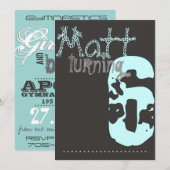 Jongen en meisjes Gymnastics Birthday Invitation Kaart (Voorkant / Achterkant)