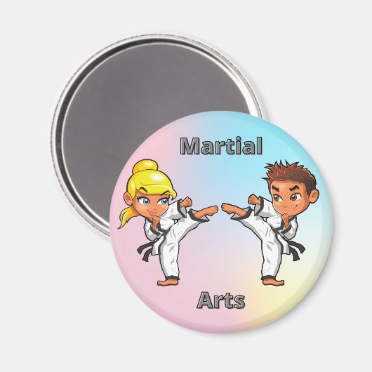Jongen en meisjes in de krijgskunst magneet (Voorkant / Achterkant)