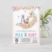 Jongen en meisjes Kleine Bunny Spring Birthday Kaart (Staand voorkant)