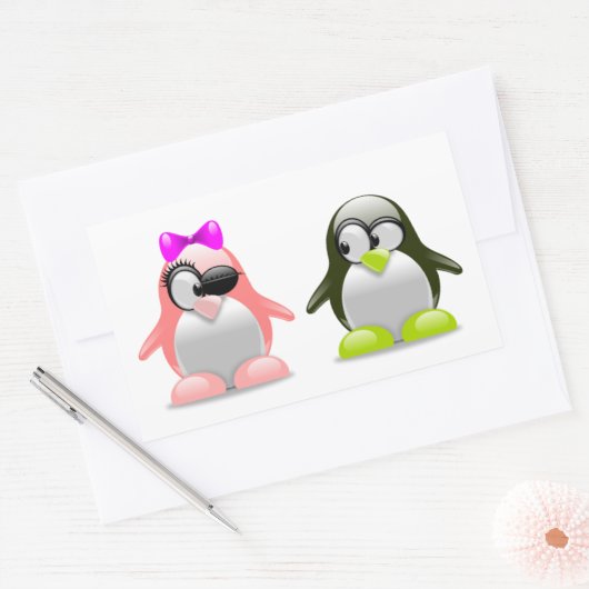 Jongen en meisjes Pinguins Sticker (Envelop)