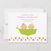 Jongen en meisjes tweelingen erwten in een poduitn kaart (Voorkant)