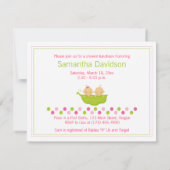 Jongen en meisjes tweelingen erwten in een poduitn kaart (Achterkant)