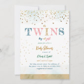 Jongen en meisjes tweelingen Glitter Simple Baby s Kaart (Voorkant)