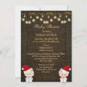 Jongen en meisjes tweelingen kerstBaby shower Kaart (Achterkant)